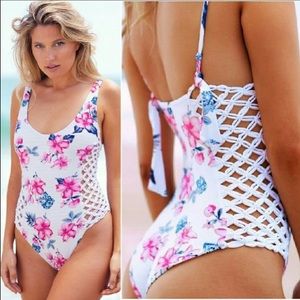 Frankies Camilla one piece poppy floral and stripe